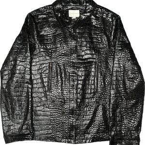 Black Crocodile Pattern Jacket